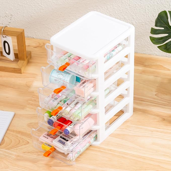 Gagee 5 Drawer Mini Stackable Storage Drawers, - Image 2