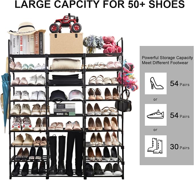 Mavivegue 9-Tier Metal Shoe Rack - Image 4