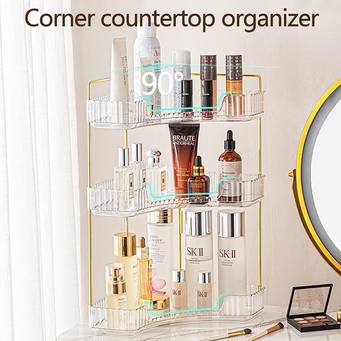3-Tier Corner Bathroom Counter Organizer – Storage Shelf - Image 4