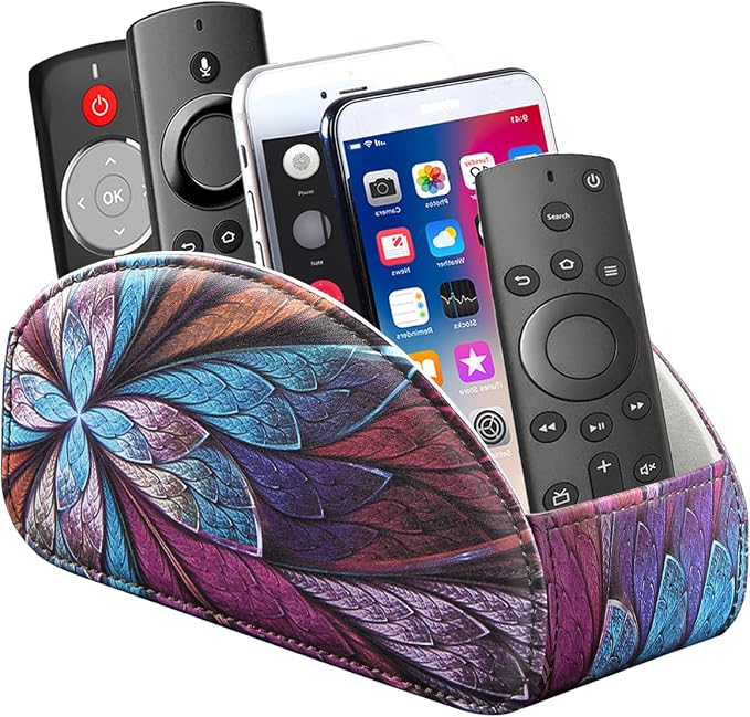 YAPISHI Remote Control Holder, 5 Compartments TV Remote Holder Caddy by YAPISHI