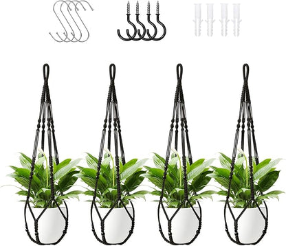 LEWESU Macrame Plant Hanger Indoor Set of 4 by Unknown