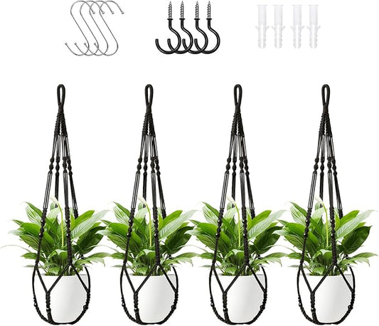 LEWESU Macrame Plant Hanger Indoor Set of 4 by Unknown