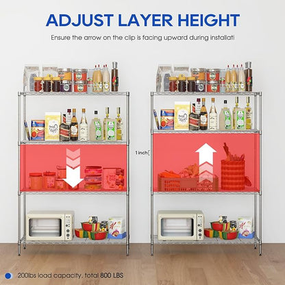 4-Tier Storage Shelves 35.4" L x 13.3" W x 53.7" H Metal Garage Shelves - Image 5