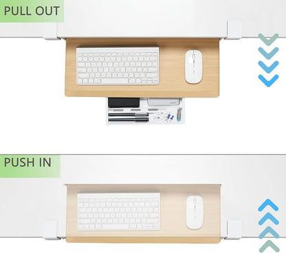 ETHU Keyboard Tray Under Desk, 19.7" X 12.2" Small Size C Clamp Keyboard Drawer - Image 3