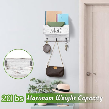 DRASTAR Small Mail Organizer Wall Mounted, Wooden Mail & Key Holder - Image 5