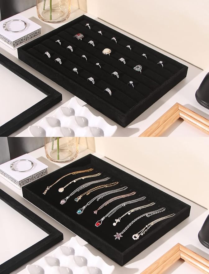 Coward Set of 5 Stackable Jewelry Organizer Tray Necklace Earring Box Storage - Image 2