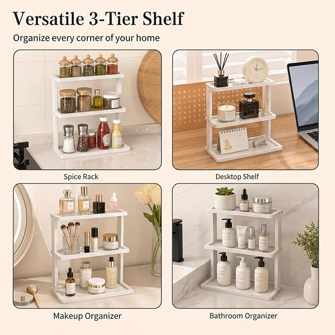PEKER Bamboo Bathroom Organizer Countertop – Vanity Storage Shelf - Image 7