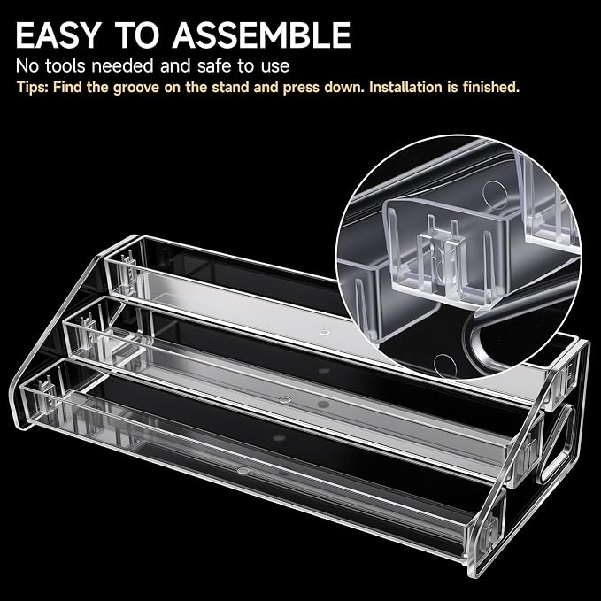 3 Layer Nail Polish Organizer Clear Multi Tier Organizer, Display Nail Stand - Image 6