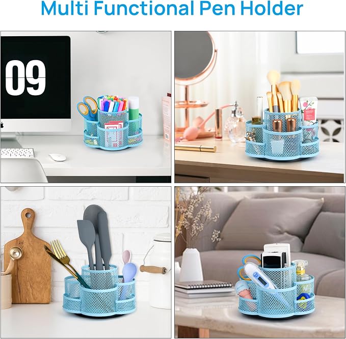Topwey Pen Holder for Desk, Rotating Pencil Holder, Cup Holder for Desk Office - Image 6