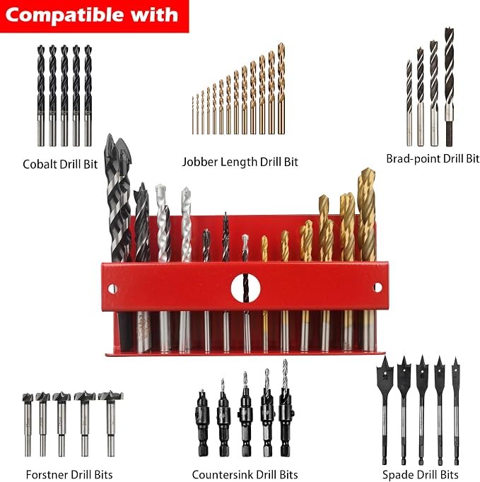 MUTUACTOR Drill Bit Organizer Heavy Duty, Quick Access Magnetic Mount Drill Bit - Image 7