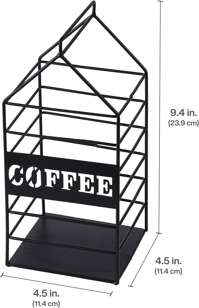 Pfaltzgraff Black Metal Wire Milk Carton Coffee Pod Holder, - Image 2