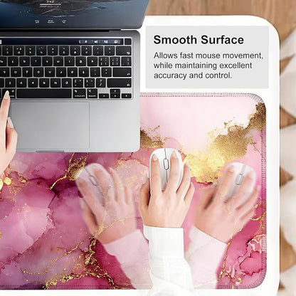 Pink Marble Ink Mouse Pad – Large Extended Desk Mat 31.5 x 11.8 in– Elegant - Image 6