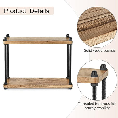 Mkono Bathroom Counter Organizer, 2 Tier Wooden Shelf - Image 7