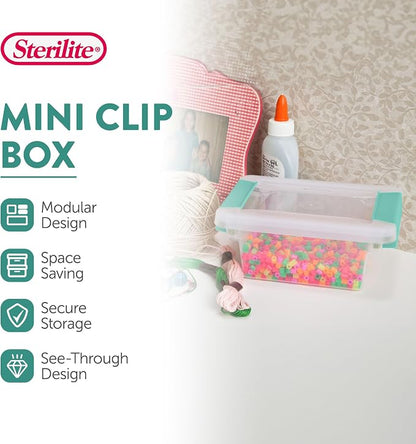 Sterilite 6-Pack Clip Box, Stackable Clear Plastic Bins - Image 2