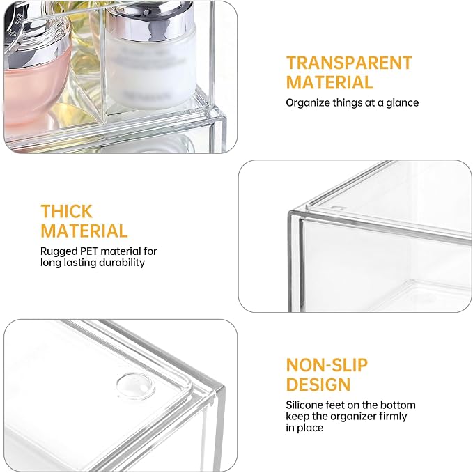 PAVSTINE Medicine Cabinet Organizer 3 Pack, Plastic Stackable Storage - Image 4