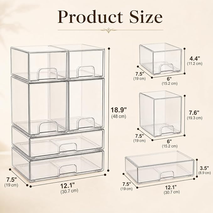 Clear Stackable Storage Drawers: Baby Bottle Storage Organizer, Acrylic Bottles - Image 2