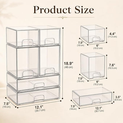 Clear Stackable Storage Drawers: Baby Bottle Storage Organizer, Acrylic Bottles - Image 2