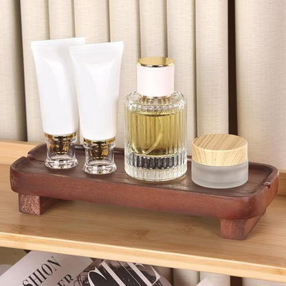 Wood Riser Small Decorative Tray Sink Soap Dish, Vanity Tray Pedestal Stand 8.7 - Image 6