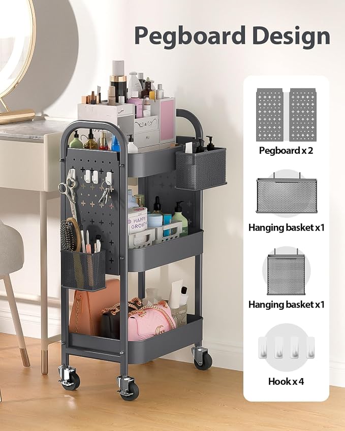 ALVOROG 3 Tier Rolling Cart - Image 2