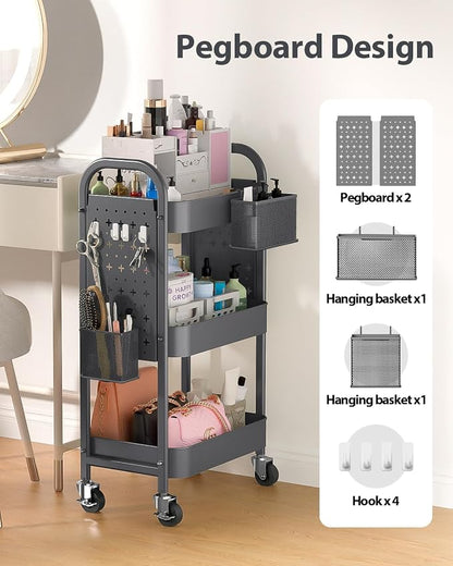 ALVOROG 3 Tier Rolling Cart - Image 2