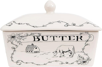 Creative Co-Op Country Stoneware Butter Dish by CreativeCo-Op