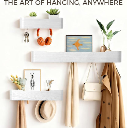 Wall Coat Rack Floating Shelves Modern Coat Rack Wall Mount - Image 3