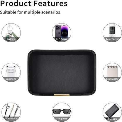 Luxury Leather Valet Tray Desktop Storage Organizer, Bedside Vanity Catchall - Image 6