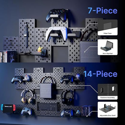 PEGZONE Controller and Headphone Holder Wall Mount, Modular Gaming Pegboard - Image 3
