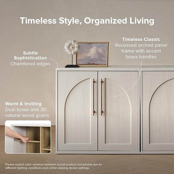 mopio Blake Storage Cabinet, Small Modular Accent Display Sideboard Buffet - Image 3