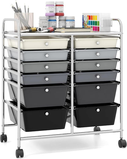 Giantex 12 Drawer Rolling Storage Cart Tools Scrapbook Paper Office School by Giantex