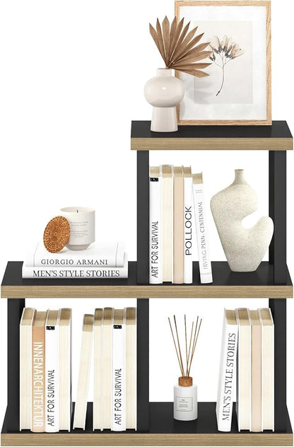 Furinno Turn-N-Tube No Tools 3-Cube Decorative Display Shelf, Americano/Black - Image 4