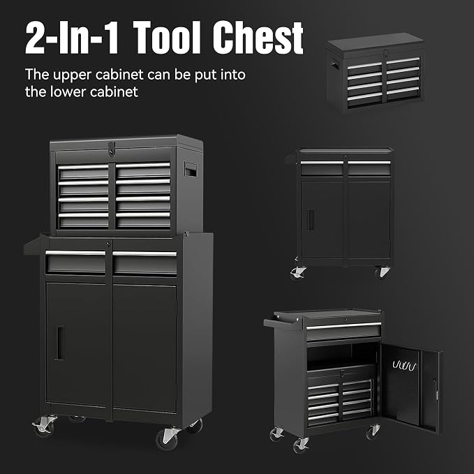 5-Drawer Rolling Tool Storage Chest Cabinet - Image 9