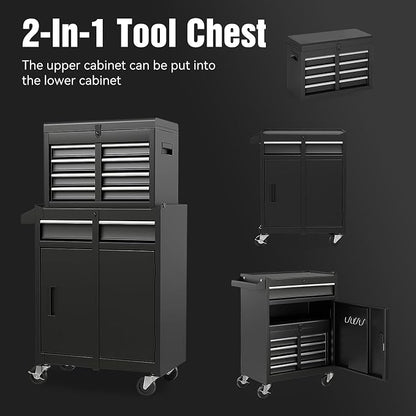 5-Drawer Rolling Tool Storage Chest Cabinet - Image 9