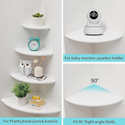 Corner Wall Shelves, Round End Wall Mount Display Shelf - Image 3