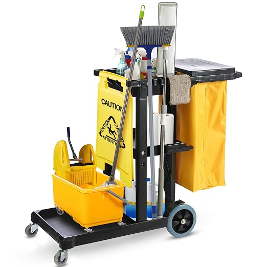 Houseables Cleaning Cart, Janitorial Cart, Cleaning Caddy by Houseables