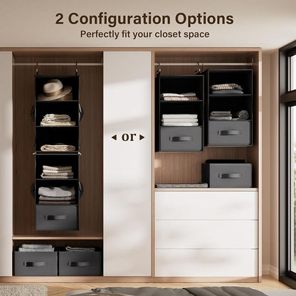 Pipishell 6-Shelf Hanging Closet Organizer, Hanging Shelves - Image 5
