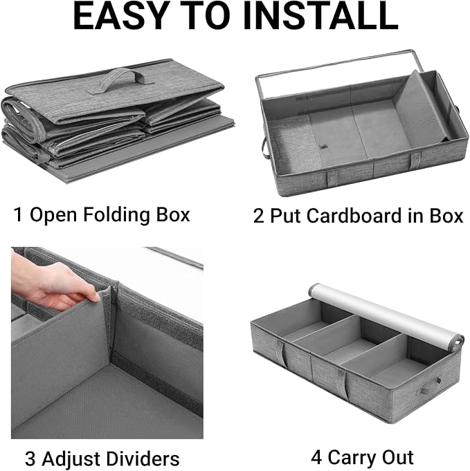 2 Packs Under Bed Storage Containers, Foldable Clothes Draw Organizers - Image 5