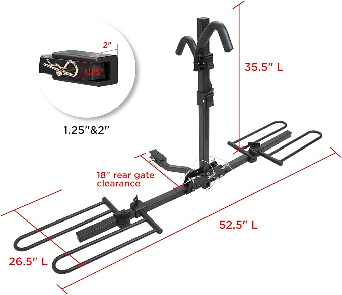 Young 2 Bike Rack Hitch Mount Foldable Platform Style, Bicycle Carrier - Image 7