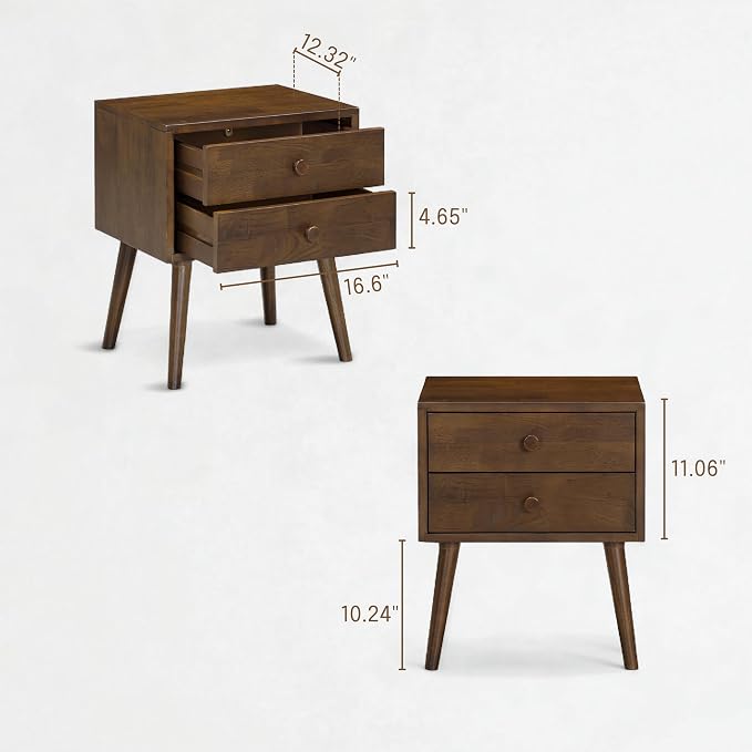 NTC Lux Nightstand with 2 Drawers, Featuring Adaptable Design, 150 lbs Load - Image 7