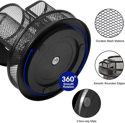 Comix 360° Rotating Pen Holder for Desk, 9 Compartments Office Desk Organizer - Image 5