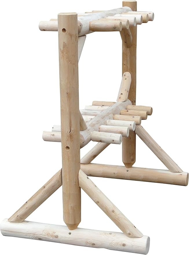 11-Place Freestanding Log Ski Rack Holder, Indoor & Outdoor Snowboard Racks - Image 7