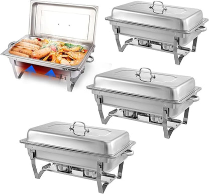 Chafing Dishes for Buffet 4 Pack 9 Quart Stainless Steel Chafer Buffet Servers by MRIISEL