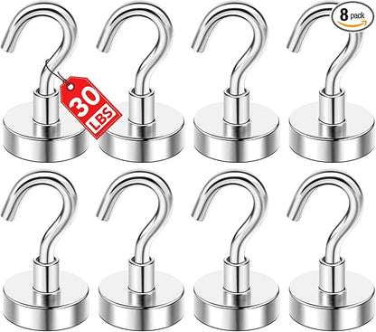 E BAVITE Heavy Duty Magnetic Hooks, 50 LBS Strong Neodymium Magnet Hook | by EBAVITE