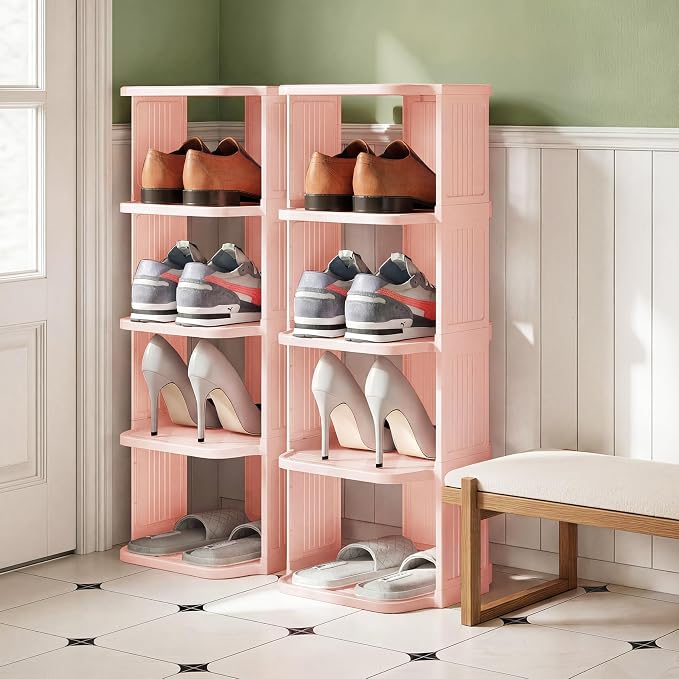 Kitstorack 8-Tier Vertical Plastic Shoe Rack, Freestanding Stackable Shoe - Image 8