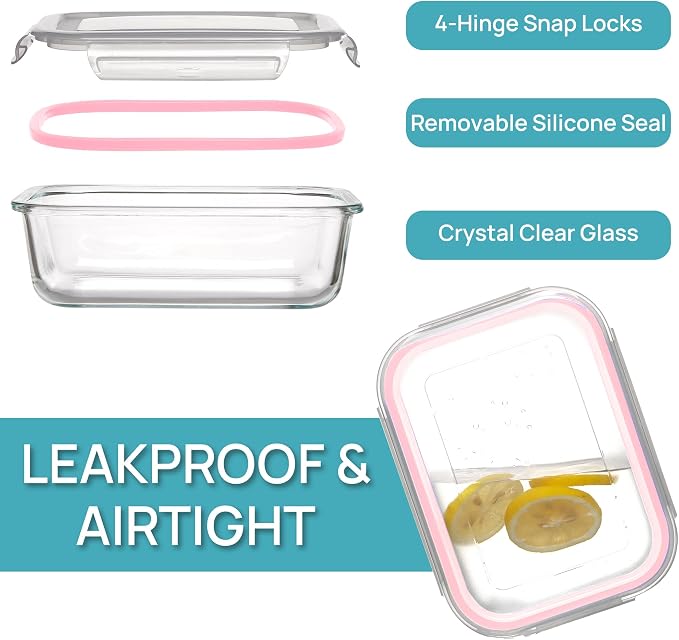 Vtopmart 5 Pack 35oz Glass Food Storage Containers - Image 6