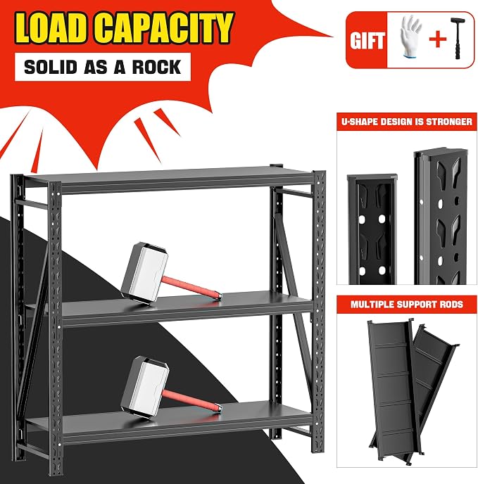 Heavy Duty Garage Shelves – Metal Shelving Unit - Image 3