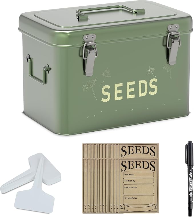 Orionstar Seed Storage Organizer, Metal Seed Saving Box by Orionstar