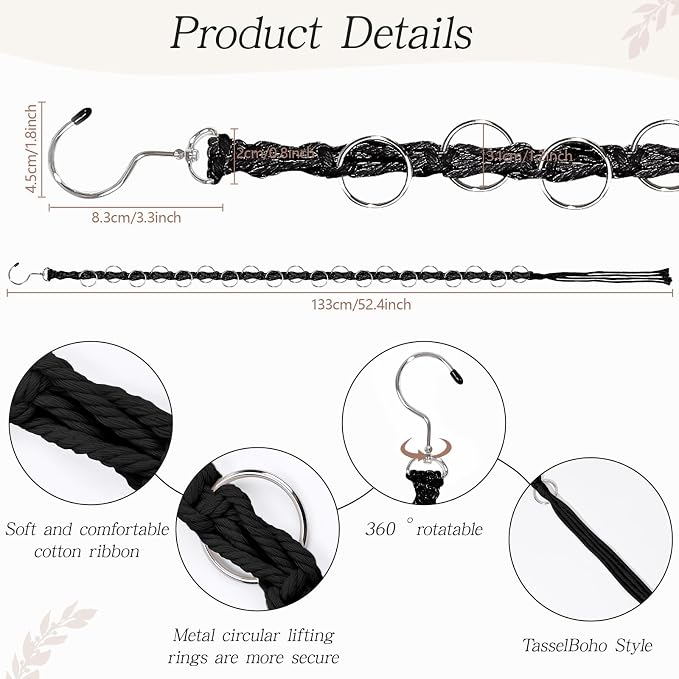 SNOWSTAR Macrame Hair Claw Clip Organizer - Image 3