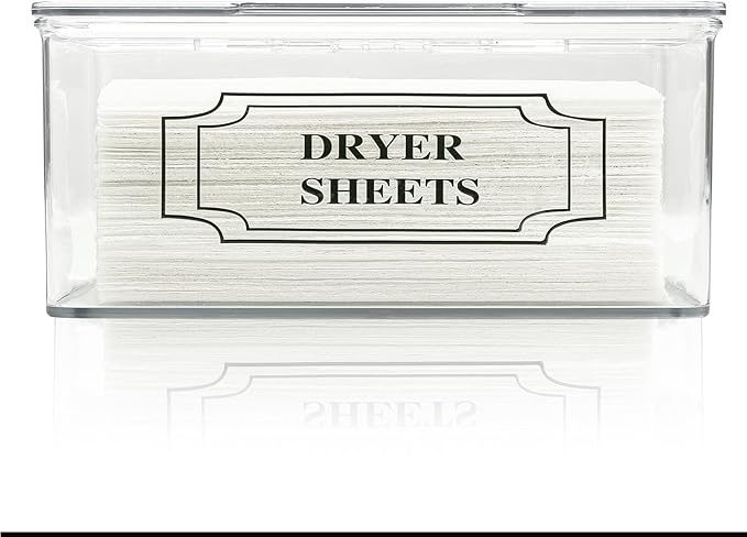 SSTATES Clear Acrylic Dryer Sheets Holder, Flip-top Laundry Pods Container by SSTATESS