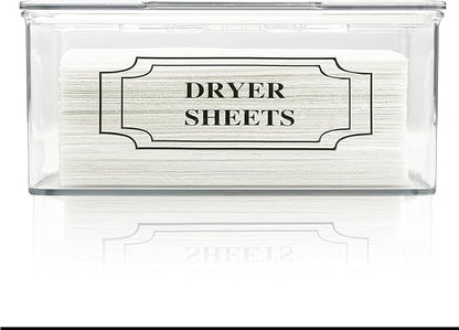 SSTATES Clear Acrylic Dryer Sheets Holder, Flip-top Laundry Pods Container by SSTATESS